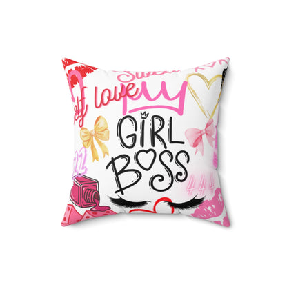 Girl Boss square pillow