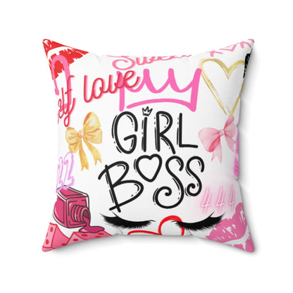 Girl Boss square pillow