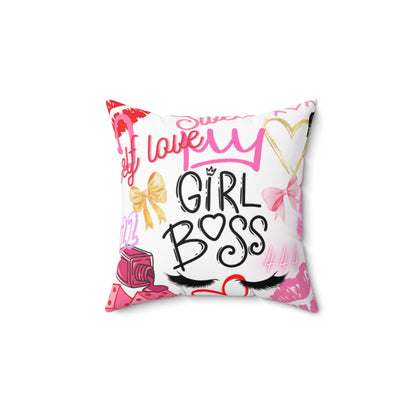 Girl Boss square pillow