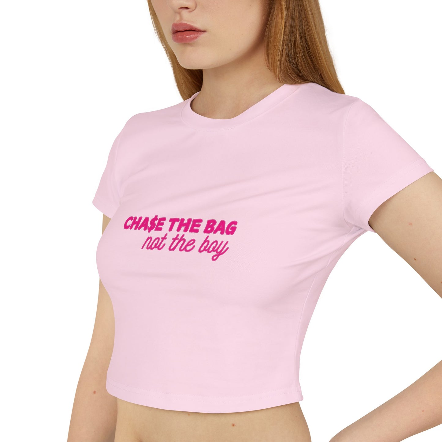 Chase the Bag Not the Boy Graphic Crop top