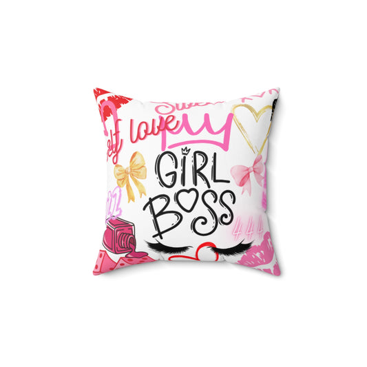 Girl Boss square pillow